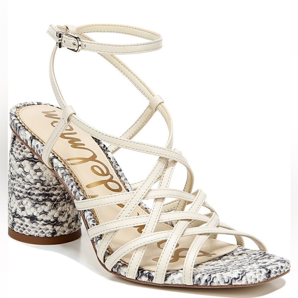 Sam Edelman Leather DaffodilβWoven City Strappy Sandals Size 8βM